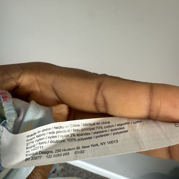 Eloquii Tie Shoulder Midi Dress Blue Multicolored Plus Size 18 Spring Summer New - Picture 8 of 8